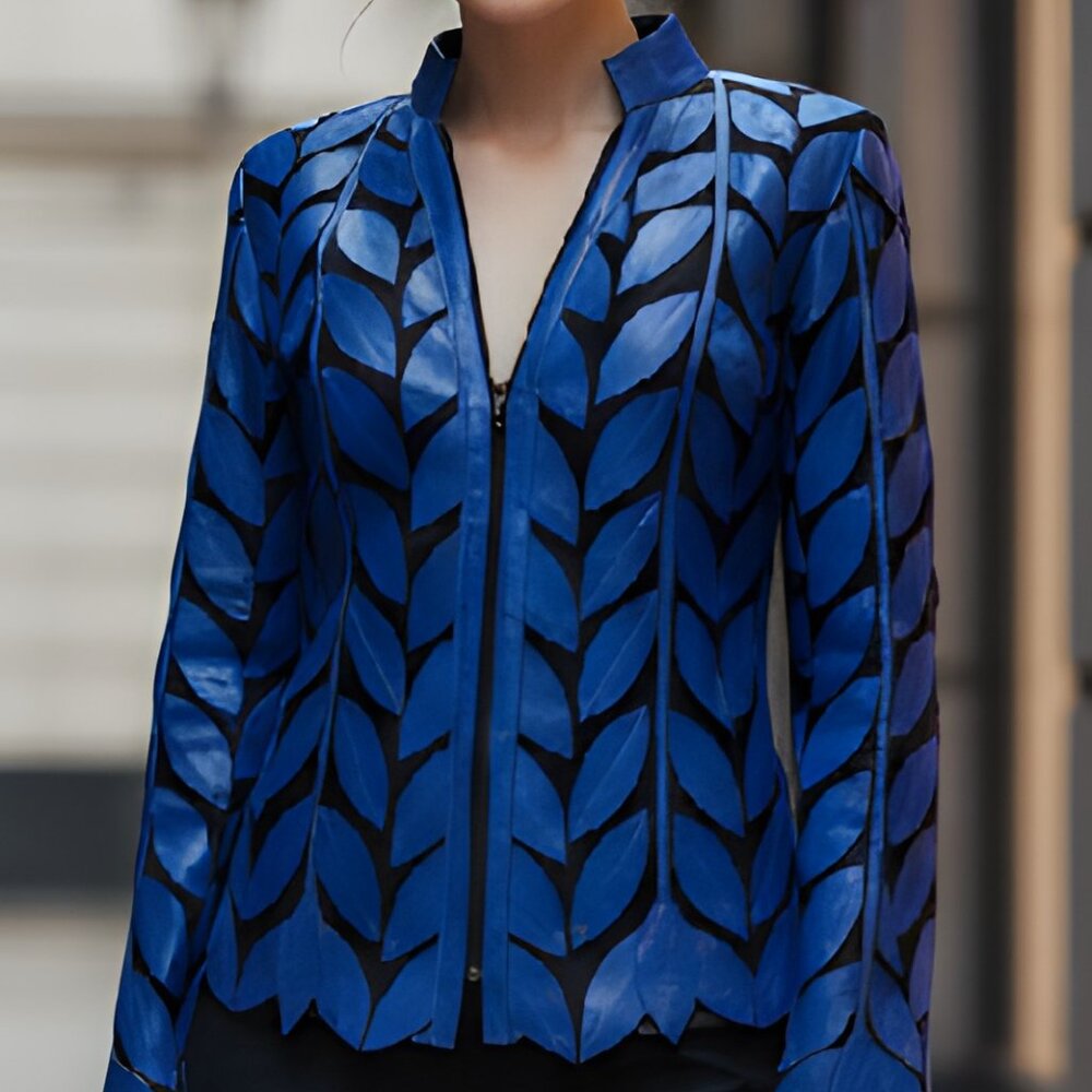 Tops for Women Clothing Blouses Shirt Sheer Jacket Leather Outfit Handmade Leaf